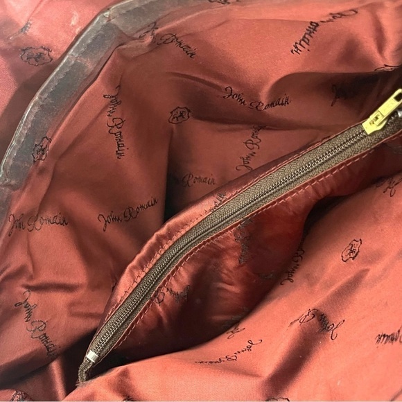 Vintage John Romaine Taupe Leather Shoulder Bag - Picture 8 of 15